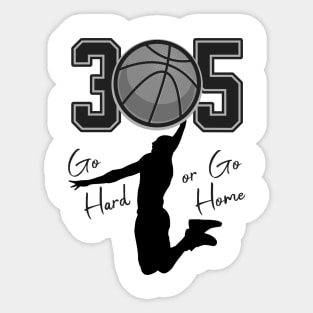 305 Miami Basketball Hoops Sticker